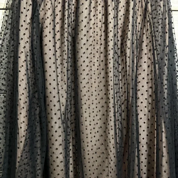 Ann Taylor Black & Pale Pink Polka Dot Skirt - Picture 5 of 9